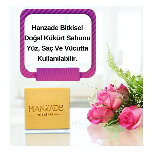 Hanzade Bitkisel Doğal El Yapımı Hatay Kükürtlü Sabun Kükürt Sabunu 2 Adet - Görsel 5