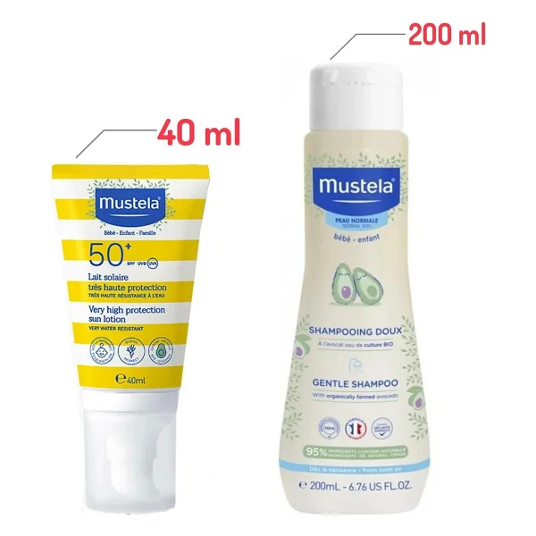 Mustela Gentle Papatya Özlü Şampuan 200 Ml + Mustela Tüm Aile İçin Spf 50+ Güneş Losyonu 40 Ml - Görsel 4