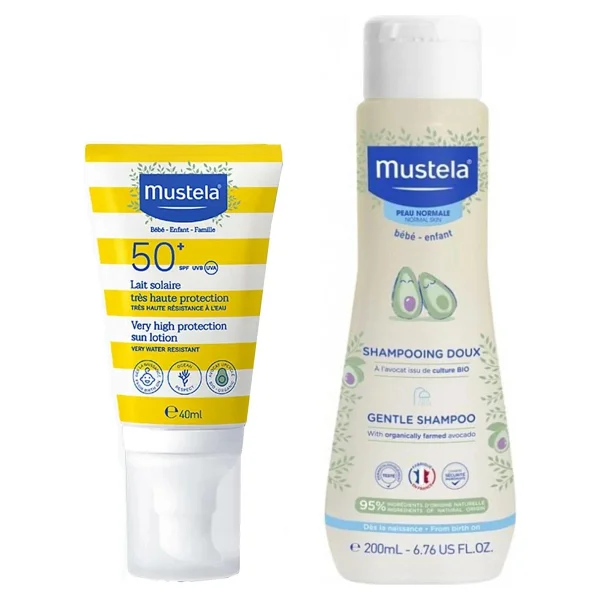 Mustela Gentle Papatya Özlü Şampuan 200 Ml + Mustela Tüm Aile İçin Spf 50+ Güneş Losyonu 40 Ml - Görsel 3