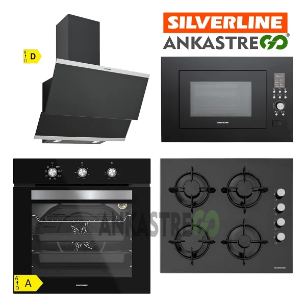 Silverline Bo6503b01 - Cs5349b01 - 3420 Classy 60 - Mw9018b01 Siyah Cam Ankastre Set - Görsel 6