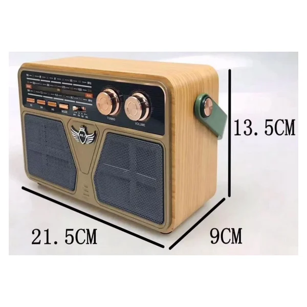 Coverzone Retro Radyo Taşınabilir Bluetooth Speaker Ve Hoparlör Ahşap Kaplama Kumandalı Klasik Antika Tarzı Iç Ve Dış Mekan Multiband USB Girişli Dekoratif Klasik Radyo Cv-5070bt - Görsel 3