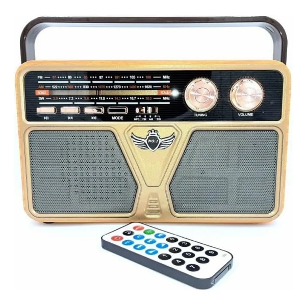 Coverzone Retro Radyo Taşınabilir Bluetooth Speaker Ve Hoparlör Ahşap Kaplama Kumandalı Klasik Antika Tarzı Iç Ve Dış Mekan Multiband USB Girişli Dekoratif Klasik Radyo Cv-5070bt - Görsel 4