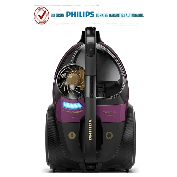 Philips Premium Marathon Ultra Emiş Güçlü Toz Torbasız Elektrikli Süpürge, Luciole Lambader Hediye - Siyah - Görsel 2