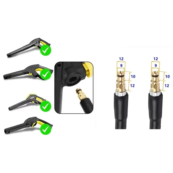 Karcher K2 K3 K4 K5 K6 K7 Uyumlu Yüksek Basınçlı Yıkama Hortumu 10 Metre Uzunluk - Görsel 2