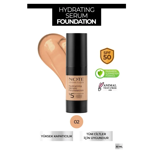 Note Hydrating Hyaluronik Asitli Spf 50 002 30 Ml Serum Fondöten - Görsel 5