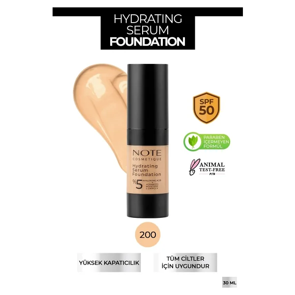 Note Hydrating Hyaluronik Asitli Spf 50 200 30 Ml Serum Fondöten - Görsel 6