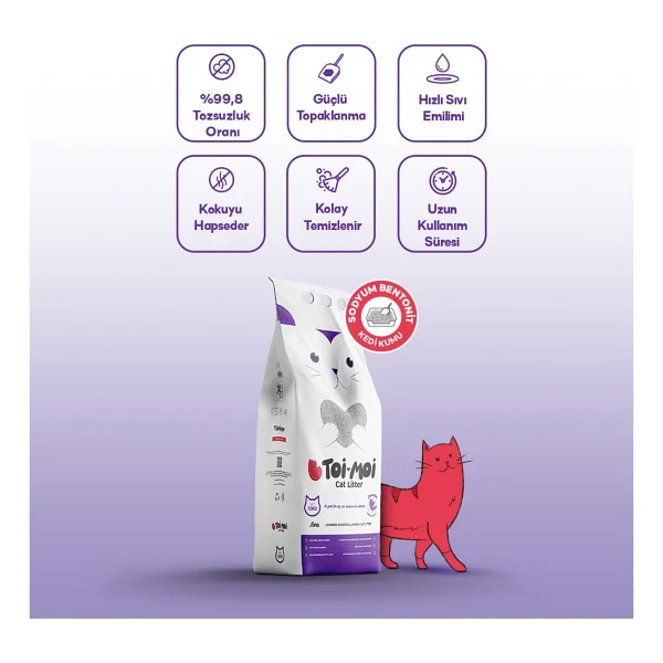 Toi Moi Lavanta Kokulu 10 Lt Bentonit Kedi Kumu - Görsel 2