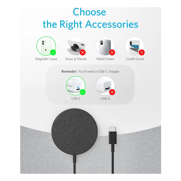 Anker Powerwave Select Plus Siyah Kablosuz Şarj Aleti - Görsel 2