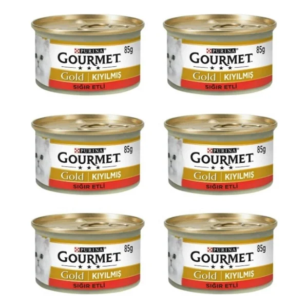 Gourmet Gold Kıyılmış Sığır Etli 85 Gr 6'lı Yetişkin Kedi Konservesi - Görsel 4