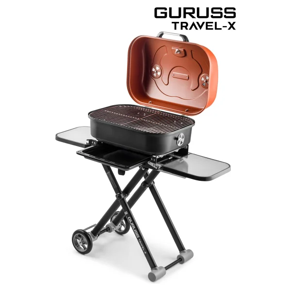 Guruss Travel-X Taşınabilir Kömürlü Kırmızı Mangal - Görsel 4