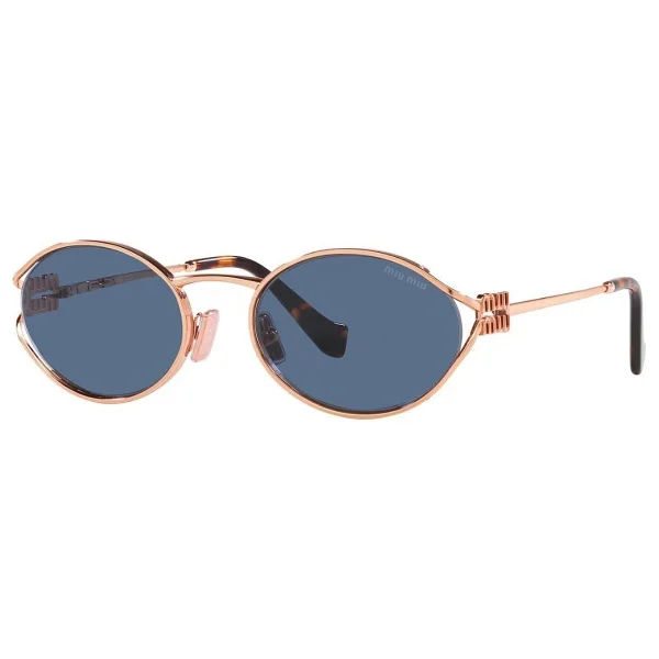 Miu Miu Logo 52ys Zvf1v1 Pink Gold-Dark Blue Kadın Güneş Gözlüğü - Görsel 7
