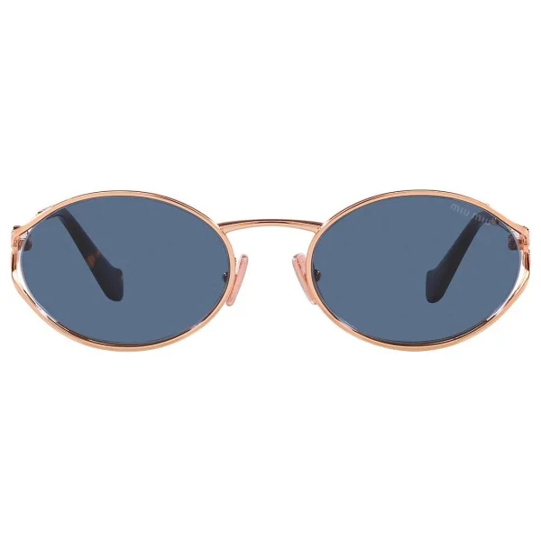 Miu Miu Logo 52ys Zvf1v1 Pink Gold-Dark Blue Kadın Güneş Gözlüğü - Görsel 9