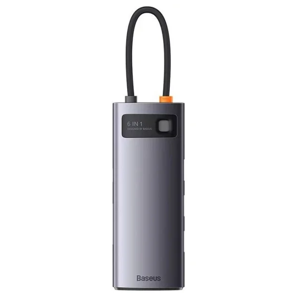 Baseus Metal Gleam Serisi 6'sı 1 Arada Hub, USB-C - 3x USB 3.0 + USB-C Pd + Microsd/Sd - Görsel 5