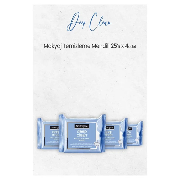 Neutrogena Deep Clean 25'li 4 Adet Makyaj Temizleme Mendili - Görsel 2
