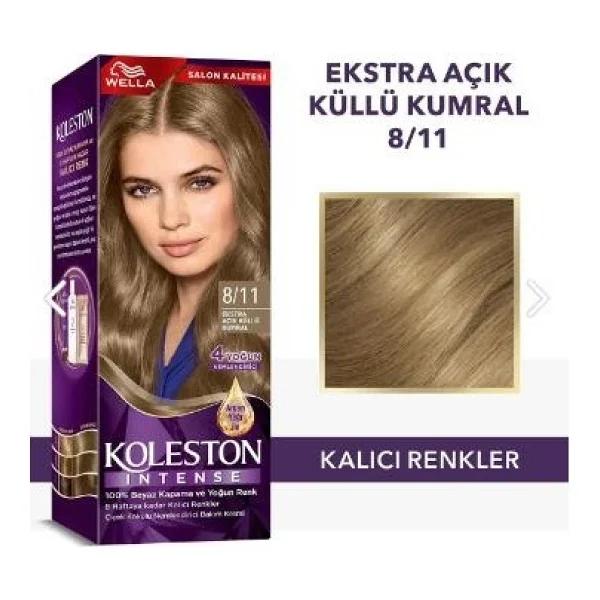 Koleston Intense 8.11 Ekstra Açık Küllü Kumral Saç Boyası - Görsel 9