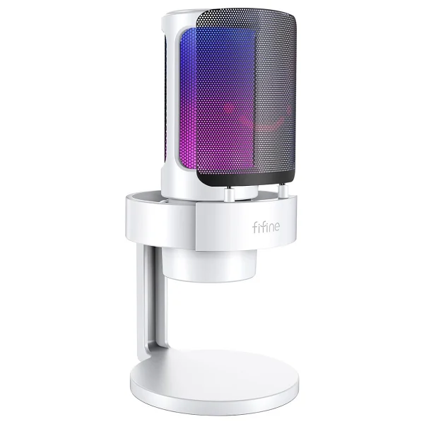 Fifine Ampligame A8 Beyaz RGB USB Yayıncı Mikrofonu - Görsel 10