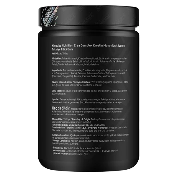 Kingsize Nutrition Crea Complex 750 Gr - Görsel 3