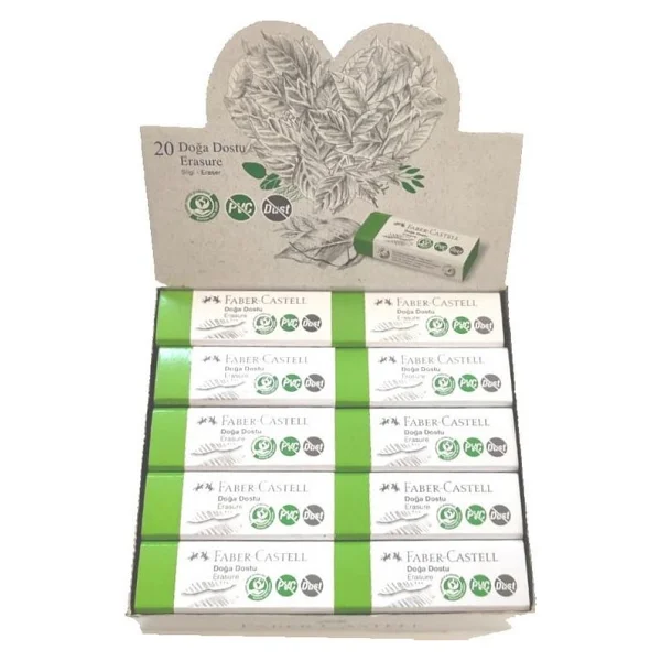 Faber Castell Doğa Dostu Silgi Büyük Boy 20'li Paket Pvc Içermez - Görsel 2