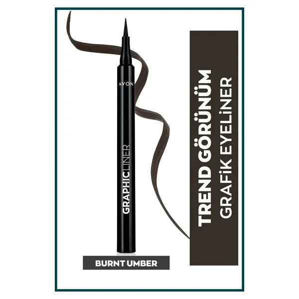 Avon Graphic Liner Keskin Uçlu Likit Eyeliner Burnt Umber - Görsel 2