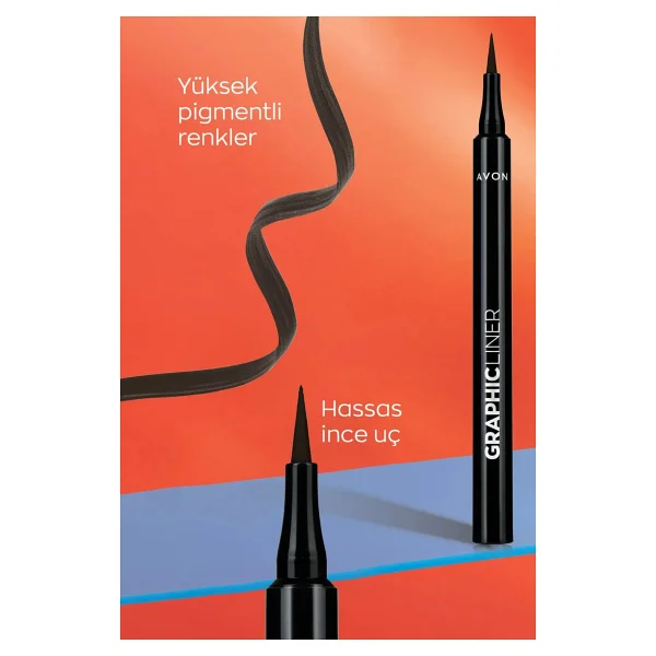 Avon Graphic Liner Keskin Uçlu Likit Eyeliner Burnt Umber - Görsel 5