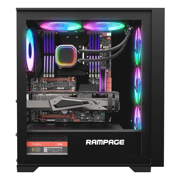 Rampage Voyager RGB Fanlı Siyah 750 W Atx Oyuncu Kasası - Görsel 4