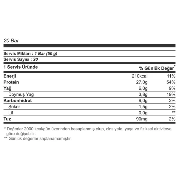 Multipower Hindistan Cevizli 50 Gr 20'li Protein Bar - Görsel 3