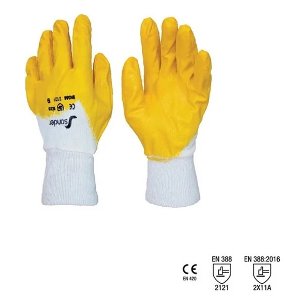Sander Np01 Sarı Nitril 9 Numara İş Eldiveni - Görsel 3