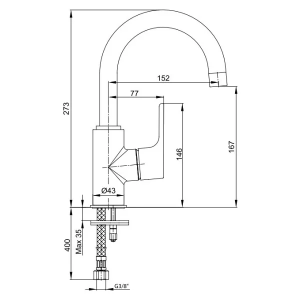 E.C.A. Luna 102808953 Altın Kuğu Lavabo Bataryası - Görsel 2