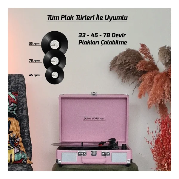 Record Master St14012 Pembe Çantalı Retro Pikap - Görsel 4