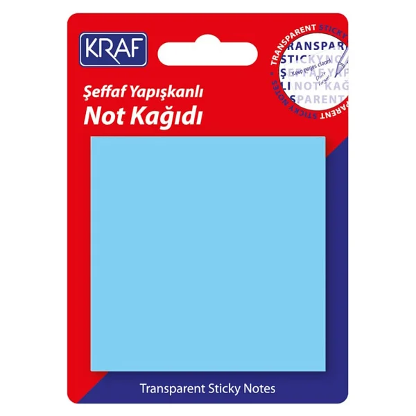 Kraf Yapışkanlı Şeffaf Not Kağıdı 76x76 Mm 50 Yp Transparan Mavi - Görsel 2
