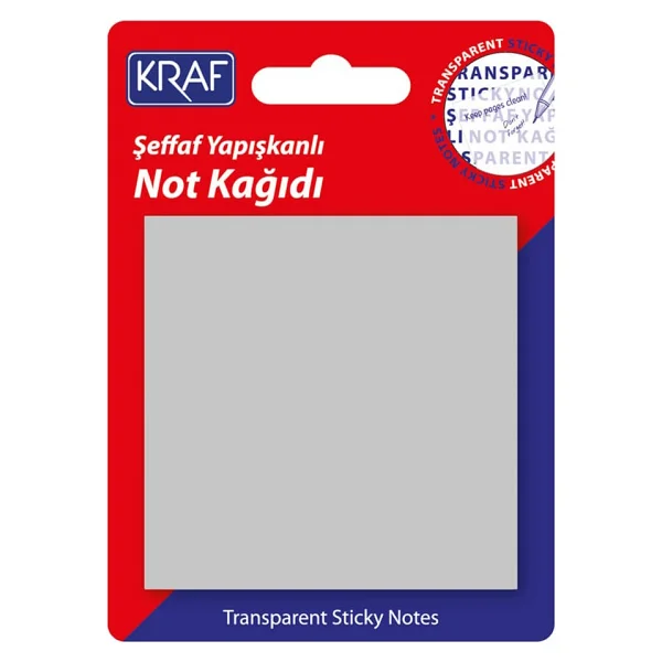 Kraf Yapiskanli Seffaf Not Kagidi 76x76 Mm 50 Yp Transparan Gri - Görsel 2