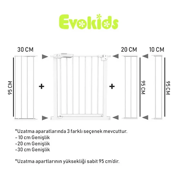Evokids Ekstra Uzun Çocuk Güvenlik Kapı Uzatma Aparatı 10 Cm - Görsel 2