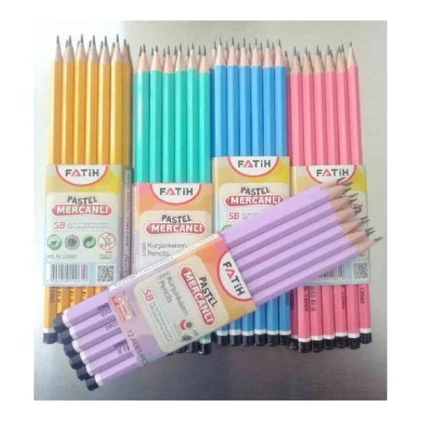 Fatih 12'li Pastel Mercanlı Kurşun Kalem - Görsel 7
