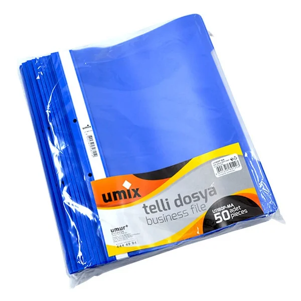 Umix Umıx Plus (A4) Telli Dosya ( 50'li ) / Mavi - Görsel 2