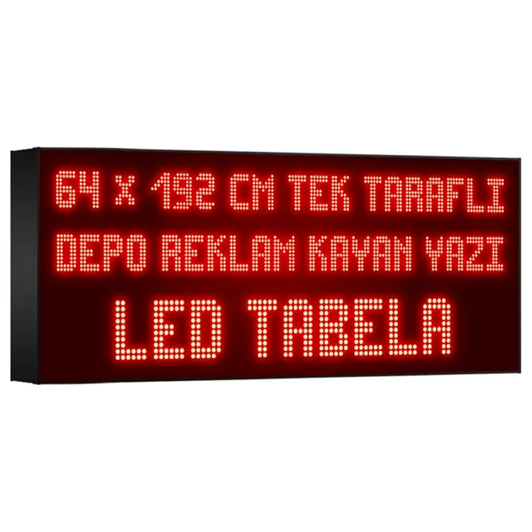 Depo Tabela Reklam Sarı Kayan Yazı LED Tabela 64 X 192 Cm Tek Taraflı - Görsel 3