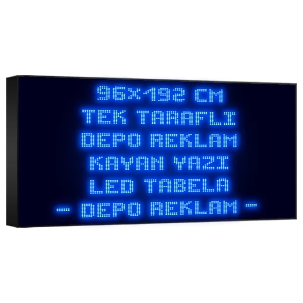 Depo Tabela Reklam Mavi Kayan Yazı LED Tabela 96 X 192cm Tek Taraflı Depo Reklam Tabela - 96 X 192 Cm - Görsel 4