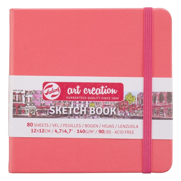 Talens Sketchbook Sert Kapak Eskiz Çizim Defteri 12 X 12 Cm 140 Gr 80 Yaprak Pastel Coral - Pembe - Görsel 3
