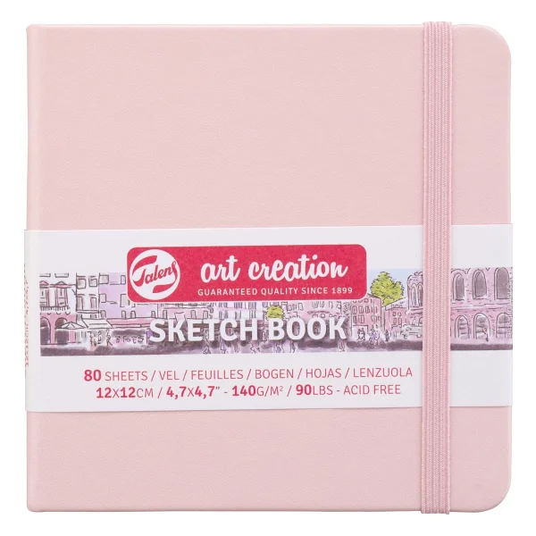 Talens Sketchbook Sert Kapak Eskiz Çizim Defteri 12 X 12 Cm 140 Gr 80 Yaprak Pastel Coral - Pembe - Görsel 7