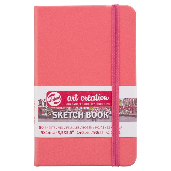 Talens Sketchbook Sert Kapak Eskiz Çizim Defteri 9 X 14 Cm A6 140 Gr 80 Yaprak Pastel Pembe - Görsel 3