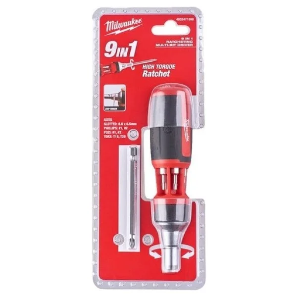 Milwaukee T4932471598 9 Fonksiyonlu Multi-Bit Cırcırlı Tornavida Seti - Görsel 6
