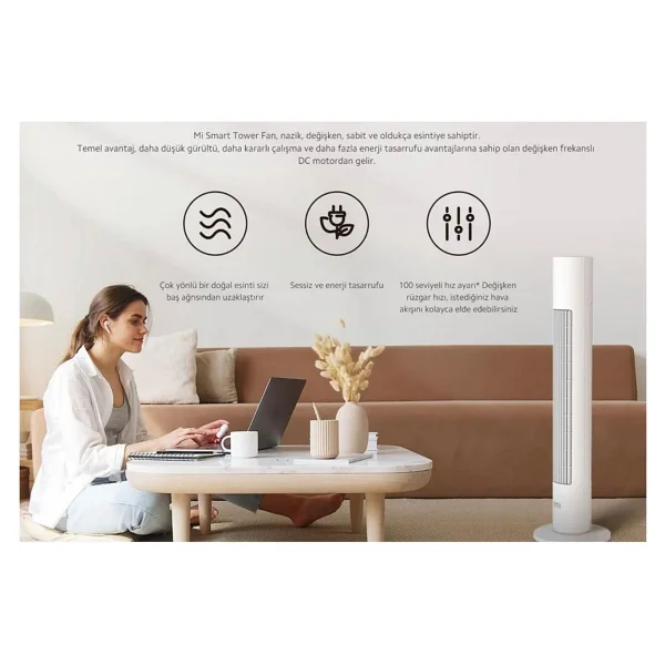 Xiaomi Smart Tower Fan Kule Tipi Vantilatör - Görsel 3