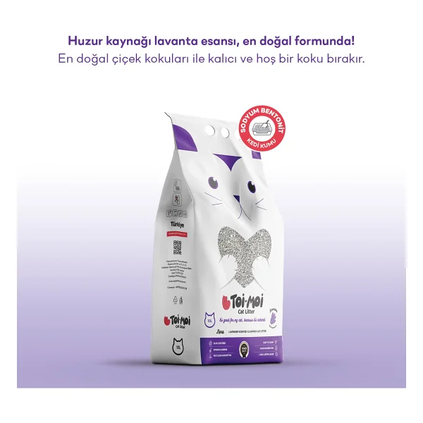 Toi Moi Lavanta Kokulu 10 lt 2'li Bentonit Kedi Kumu - Görsel 5