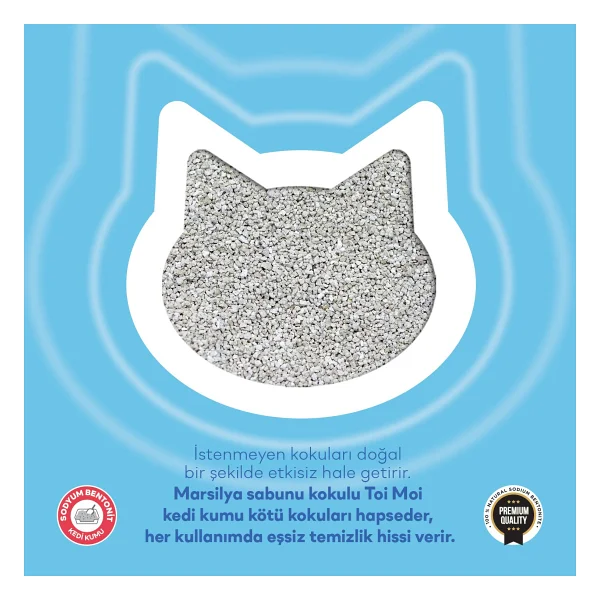 Toi Moi Marsilya Sabunu Kokulu 10 Lt 2'li Bentonit Kedi Kumu - Görsel 3