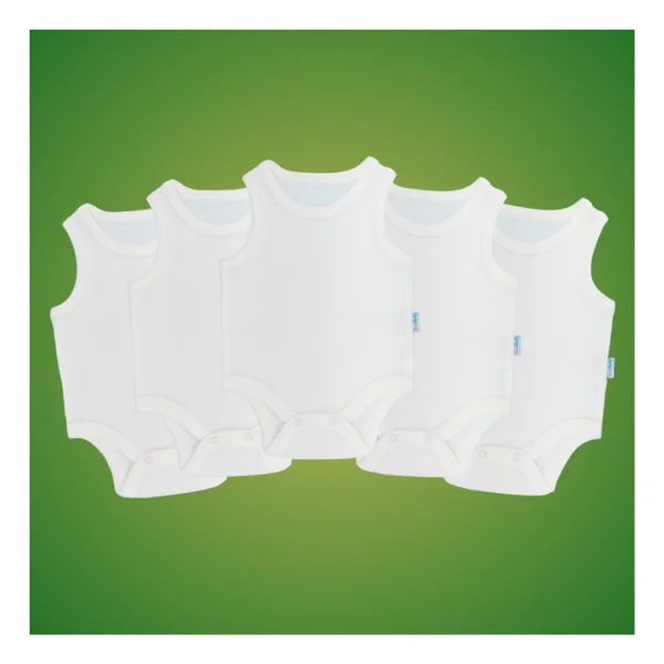 Novibaby 5'li Bebek Atlet Body Zıbın Çıtçıtlı Ekru 100% Pamuk 3-6 Ay - Görsel 8