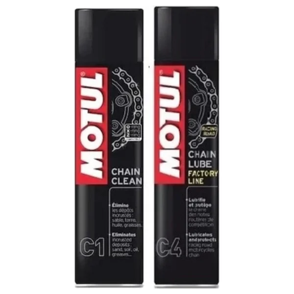 Motul Zincir Bakım Seti C1 Zincir Temizleyici+C4 Zincir Yağı. Orjinal Motul Sticker Hediyedir. Aynı Gün Kargo. - Görsel 2