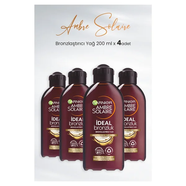 Garnier Ambre Solaire İdeal Bronzluk 4 Adet 200 Ml Bronzlaştırıcı Yağ - Görsel 2