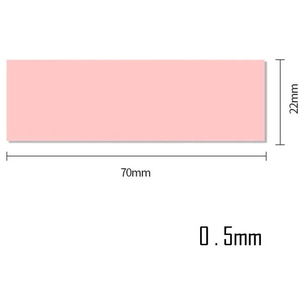 Wozlo 0.5mmx22x70mm Termal Pad M2 SSD Ngff Nvme 2280 Chipset Soğutucu - 7x2cm - Pembe - 9w/Mk - Görsel 4