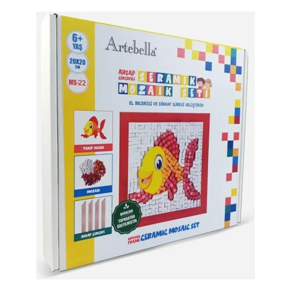 Artebella 22 I Çocuk Ahşap Çerçeveli Seramik Mozaik Set 20x20 Cm - Görsel 6