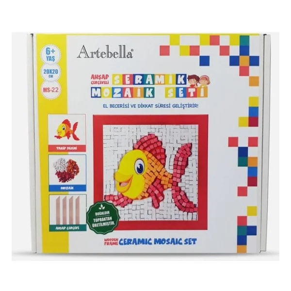 Artebella 22 I Çocuk Ahşap Çerçeveli Seramik Mozaik Set 20x20 Cm - Görsel 2