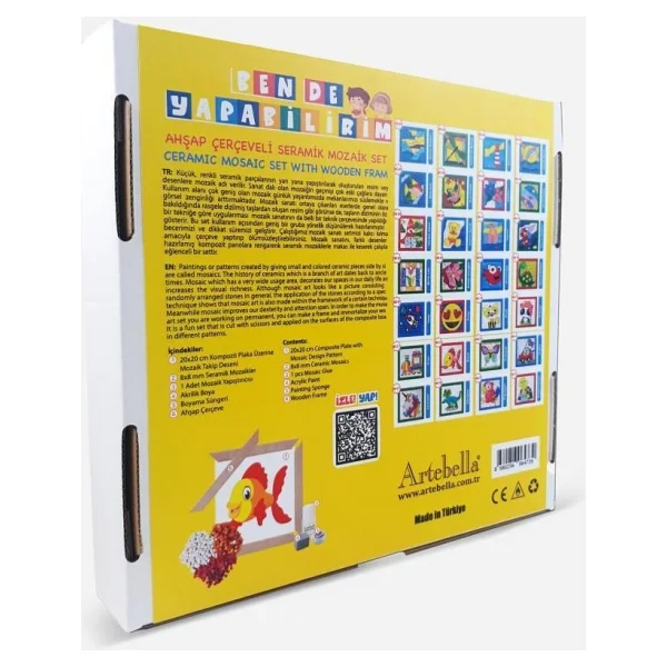 Artebella 22 I Çocuk Ahşap Çerçeveli Seramik Mozaik Set 20x20 Cm - Görsel 3